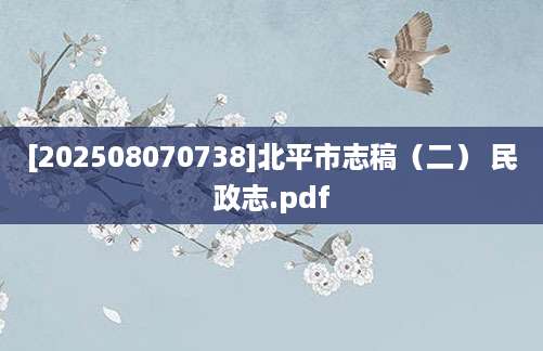 [202508070738]北平市志稿（二） 民政志.pdf