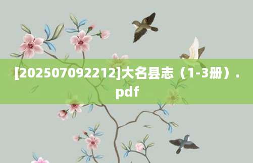 [202507092212]大名县志（1-3册）.pdf