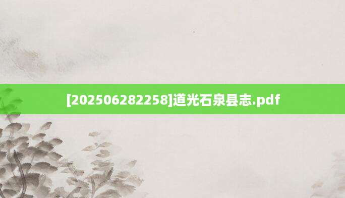 [202506282258]道光石泉县志.pdf