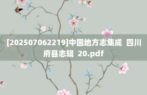 [202507062219]中国地方志集成  四川府县志辑  20.pdf
