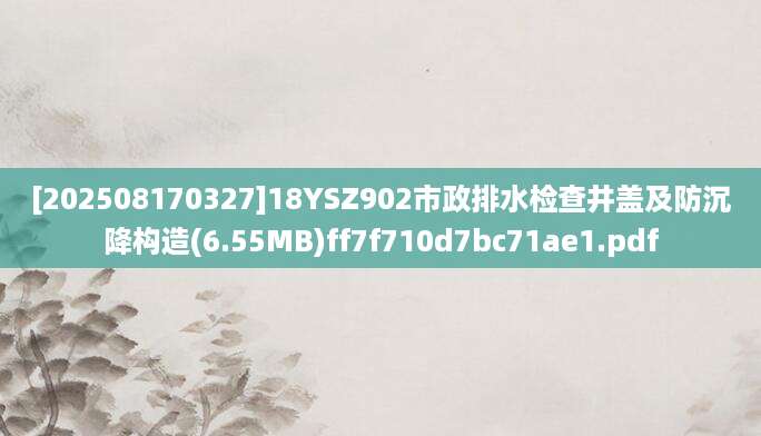 [202508170327]18YSZ902市政排水检查井盖及防沉降构造(6.55MB)ff7f710d7bc71ae1.pdf