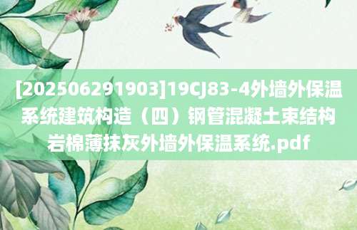 [202506291903]19CJ83-4外墙外保温系统建筑构造（四）钢管混凝土束结构岩棉薄抹灰外墙外保温系统.pdf