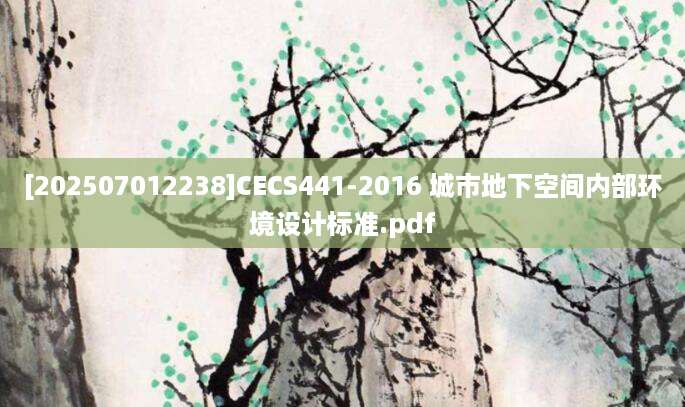 [202507012238]CECS441-2016 城市地下空间内部环境设计标准.pdf