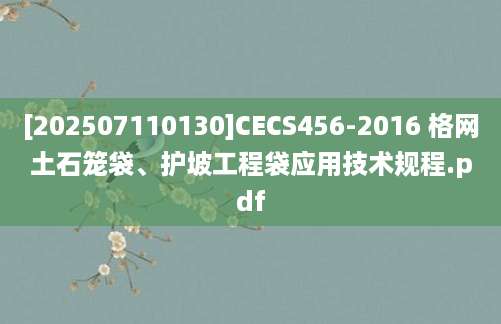 [202507110130]CECS456-2016 格网土石笼袋、护坡工程袋应用技术规程.pdf