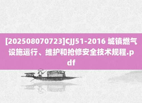 [202508070723]CJJ51-2016 城镇燃气设施运行、维护和抢修安全技术规程.pdf