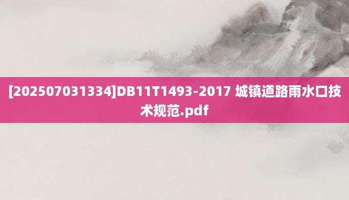 [202507031334]DB11T1493-2017 城镇道路雨水口技术规范.pdf