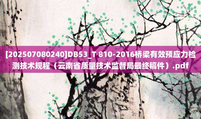 [202507080240]DB53_T 810-2016桥梁有效预应力检测技术规程（云南省质量技术监督局最终稿件）.pdf