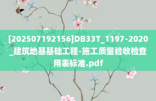 [202507192156]DB33T_1197-2020_建筑地基基础工程-施工质量验收检查用表标准.pdf