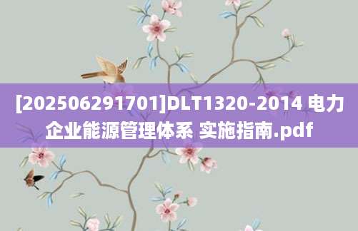 [202506291701]DLT1320-2014 电力企业能源管理体系 实施指南.pdf