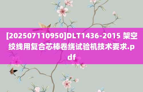 [202507110950]DLT1436-2015 架空绞线用复合芯棒卷绕试验机技术要求.pdf