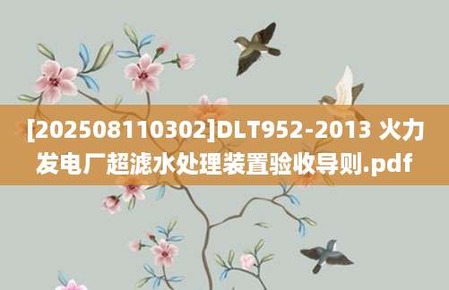 [202508110302]DLT952-2013 火力发电厂超滤水处理装置验收导则.pdf