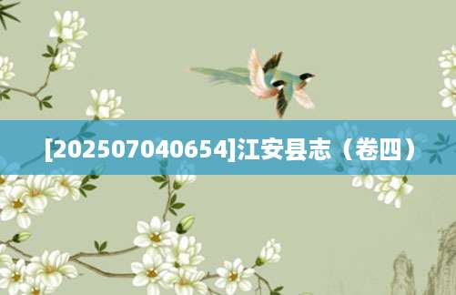 [202507040654]江安县志（卷四）