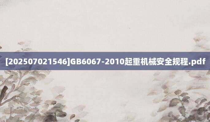 [202507021546]GB6067-2010起重机械安全规程.pdf