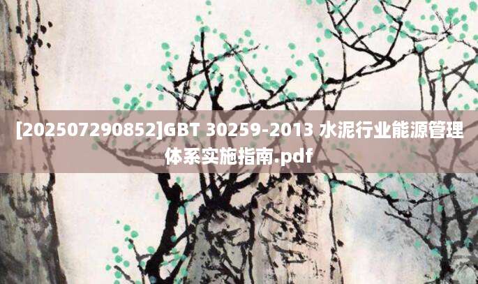 [202507290852]GBT 30259-2013 水泥行业能源管理体系实施指南.pdf