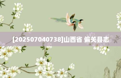 [202507040738]山西省 偏关县志