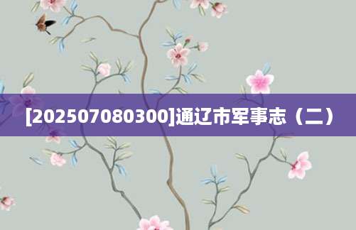 [202507080300]通辽市军事志（二）