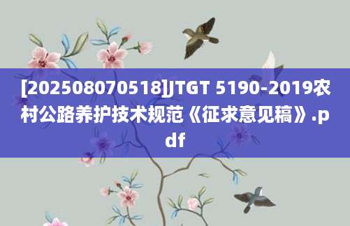 [202508070518]JTGT 5190-2019农村公路养护技术规范《征求意见稿》.pdf
