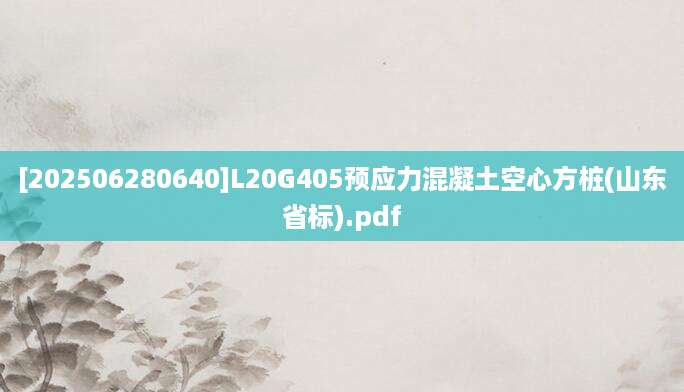 [202506280640]L20G405预应力混凝土空心方桩(山东省标).pdf