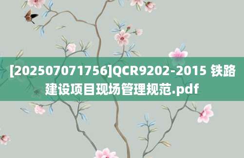 [202507071756]QCR9202-2015 铁路建设项目现场管理规范.pdf