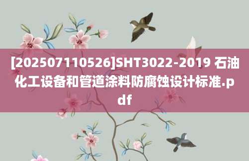 [202507110526]SHT3022-2019 石油化工设备和管道涂料防腐蚀设计标准.pdf