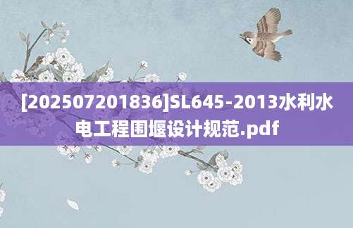 [202507201836]SL645-2013水利水电工程围堰设计规范.pdf
