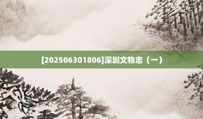 [202506301806]深圳文物志（一）