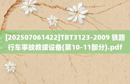 [202507061422]TBT3123-2009 铁路行车事故救援设备(第10-11部分).pdf