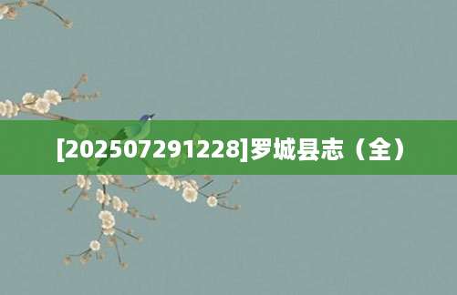 [202507291228]罗城县志（全）