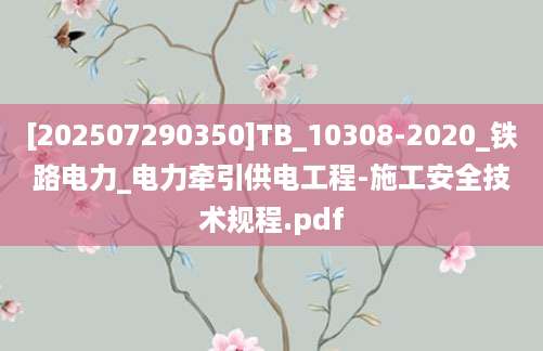 [202507290350]TB_10308-2020_铁路电力_电力牵引供电工程-施工安全技术规程.pdf