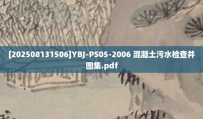 [202508131506]YBJ-PS05-2006 混凝土污水检查井图集.pdf