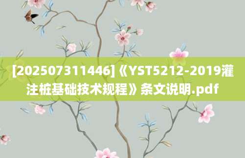[202507311446]《YST5212-2019灌注桩基础技术规程》条文说明.pdf