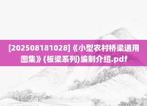 [202508181028]《小型农村桥梁通用图集》(板梁系列)编制介绍.pdf
