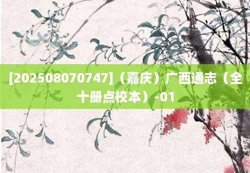 [202508070747]（嘉庆）广西通志（全十册点校本）-01