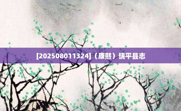 [202508011324]（康熙）饶平县志