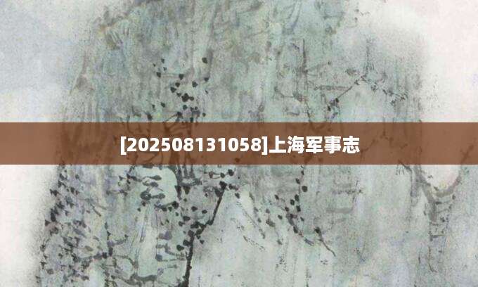 [202508131058]上海军事志