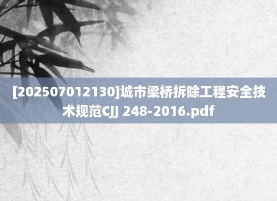 [202507012130]城市梁桥拆除工程安全技术规范CJJ 248-2016.pdf