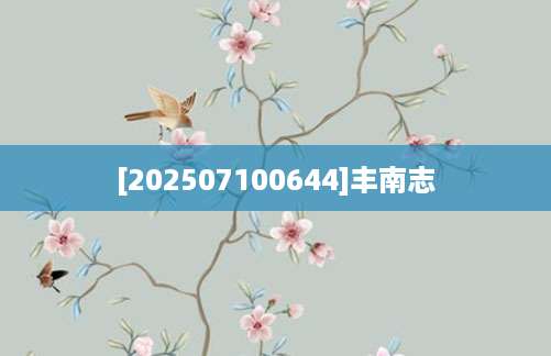 [202507100644]丰南志