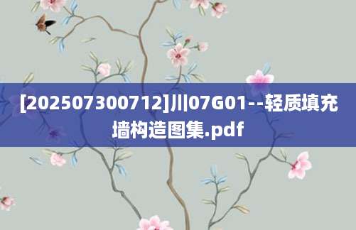 [202507300712]川07G01--轻质填充墙构造图集.pdf