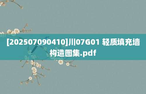 [202507090410]川07G01 轻质填充墙构造图集.pdf