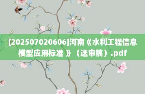 [202507020606]河南《水利工程信息模型应用标准 》（送审稿）.pdf
