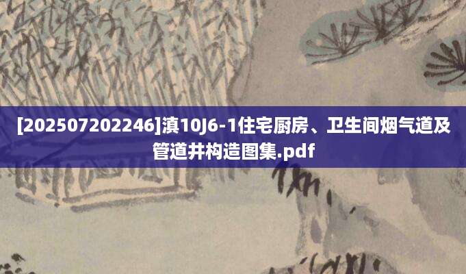 [202507202246]滇10J6-1住宅厨房、卫生间烟气道及管道井构造图集.pdf