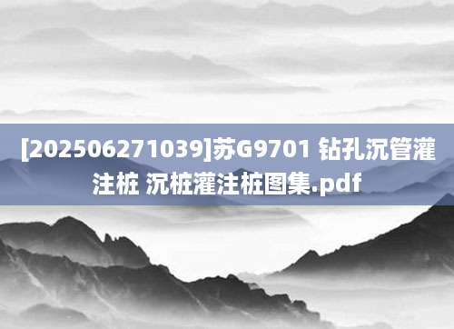 [202506271039]苏G9701 钻孔沉管灌注桩 沉桩灌注桩图集.pdf
