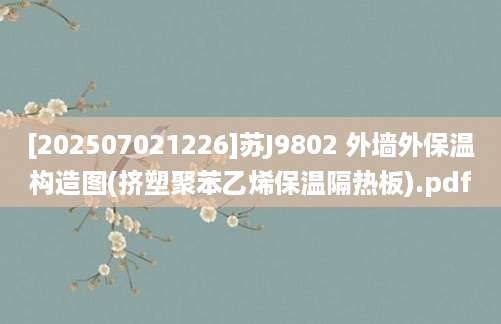 [202507021226]苏J9802 外墙外保温构造图(挤塑聚苯乙烯保温隔热板).pdf