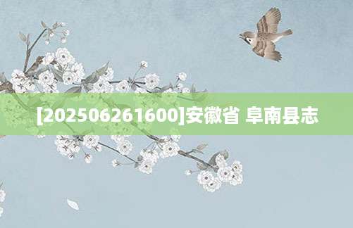 [202506261600]安徽省 阜南县志