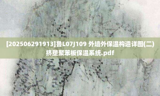 [202506291913]鲁L07J109 外墙外保温构造详图(二)挤塑聚苯板保温系统.pdf