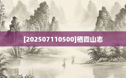 [202507110500]栖霞山志