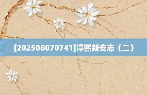 [202508070741]淳熙新安志（二）