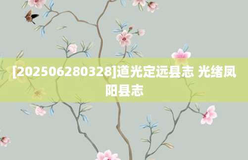 [202506280328]道光定远县志 光绪凤阳县志