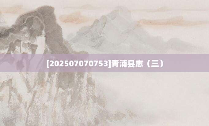 [202507070753]青浦县志（三）