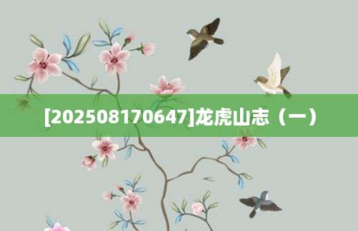 [202508170647]龙虎山志（一）